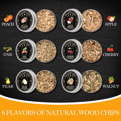 Fathers Day Gift Ideas for Husband, Gifts for Men Whisky Smoker Kit for Bourbon, Anniversary Birthday Gift for Dad Him Husband Grandpa, 6 Flavors Wood Chips for Old Fashioned Smoker Kit (No Butane)