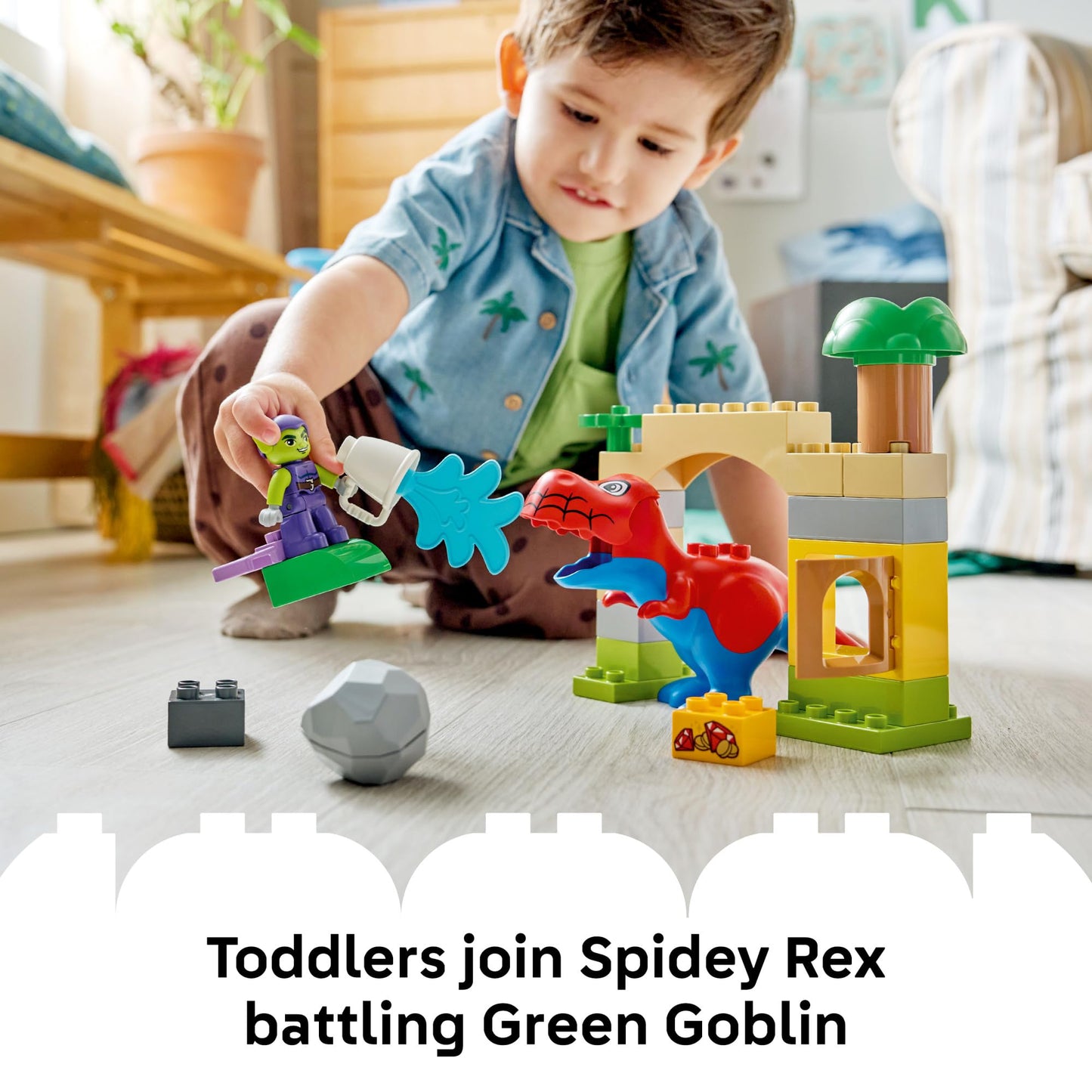 LEGO DUPLO Marvel Dinosaur Spidey-Rex vs. Green Goblin Building Toy for Toddlers - Spidey and His Amazing Friends Toys for Boys & Girls, Ages 2+ - Gifts for Kids - 10463