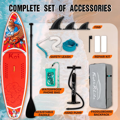 FunWater Stand Up Paddle Board Ultra-Light Paddleboard with Inflatable SUP Accessories for Adults & Youth of All Skill Levels