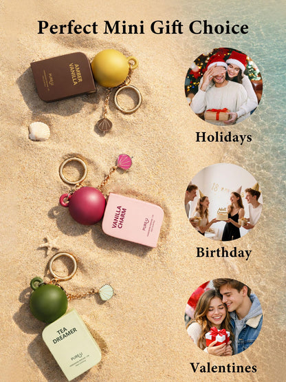 PUREU Amber Vanilla Pheromone Perfume Oil for Women | Clip-on Keychain