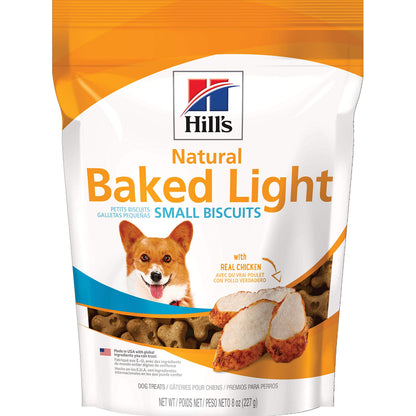Hills Natural Baked Light Biscuits with Real Chicken, Treats for Small Dogs, 8 oz Bag