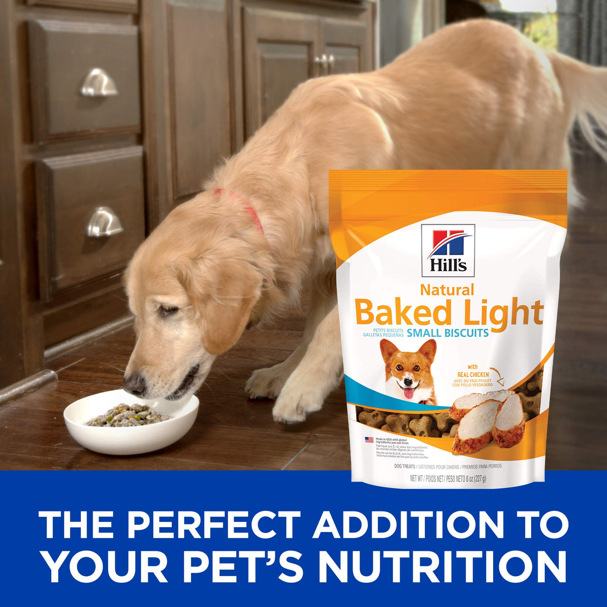 Hills Natural Baked Light Biscuits with Real Chicken, Treats for Small Dogs, 8 oz Bag