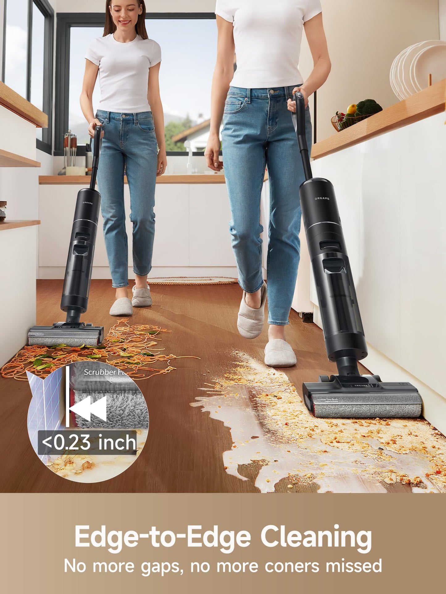 DREAME H12 Pro Wet Dry Vacuum Cleaner, Smart Floor Cleaner Cordless Vacuum and Mop for Hard Floors, One-Step Edge to Edge Cleaning with Hot Air Drying