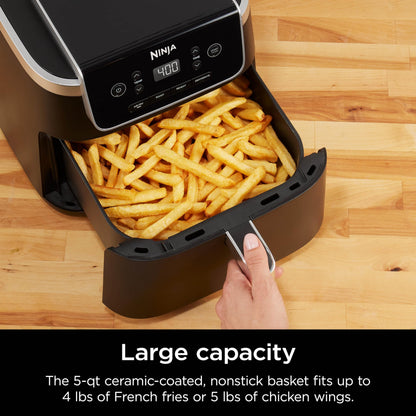 Ninja Air Fryer Pro 4in1, 5 QT (4.7 L) Capacity, Air Fry, Roast, Bake, Reheat, Dehydrate, Roast, Crisp Technology, Nonstick Basket & Crisper Plate, Grey, AF141C (Canadian Version)