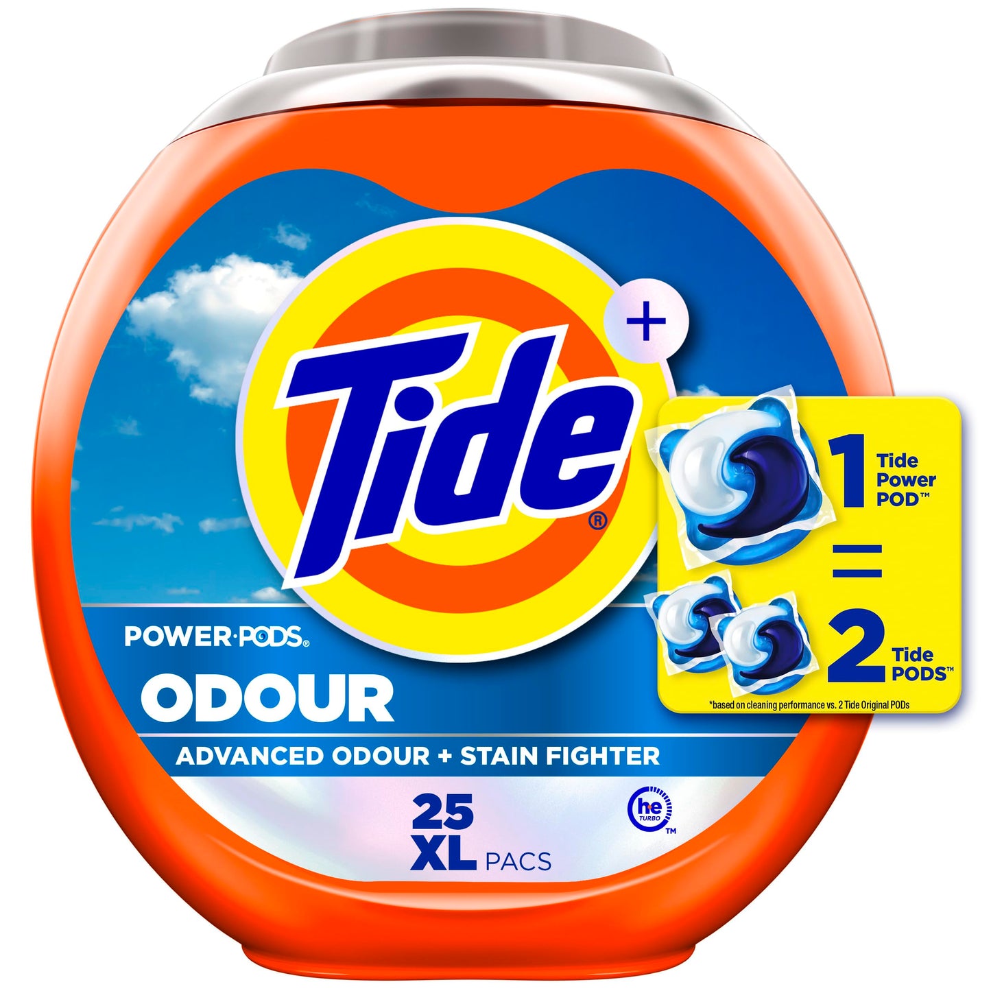 Tide Odour + Oxi Laundry Detergent Pacs, Original Scent, Advanced Odour + Stain Fighter, laudry soap washing detergent pacs, 25 Count