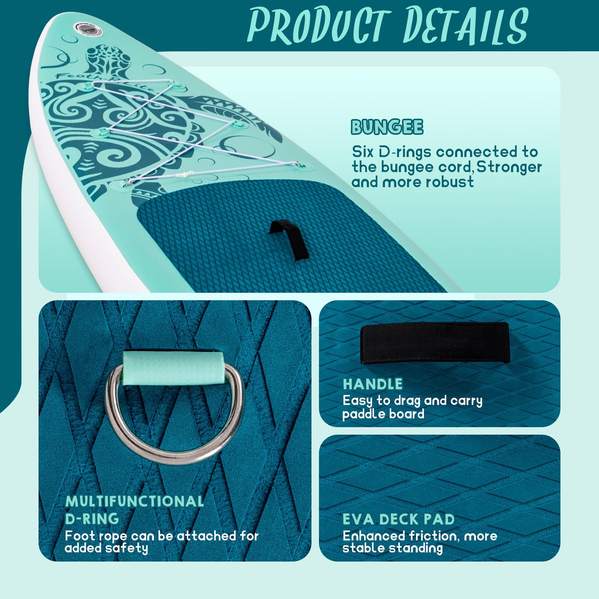 FEATH-R-LITE Inflatable Stand Up Paddle Board with Beginner SUP Accessories