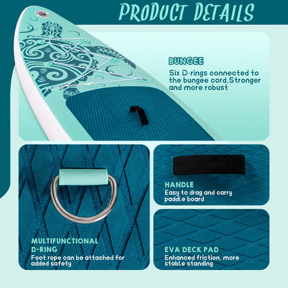 FEATH-R-LITE Inflatable Stand Up Paddle Board with Beginner SUP Accessories