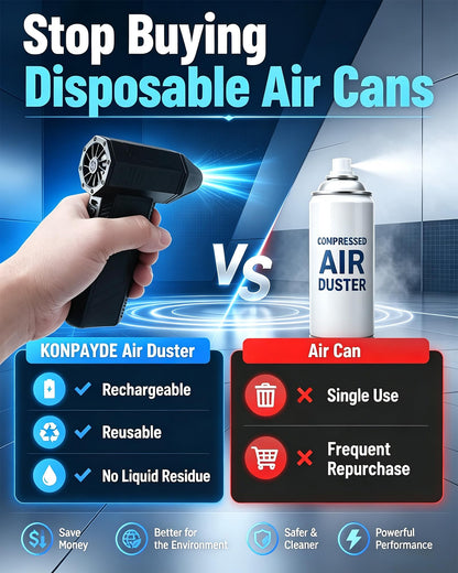 KONPAYDE Compressed Air Duster, 180000RPM Electric Turbo Fan