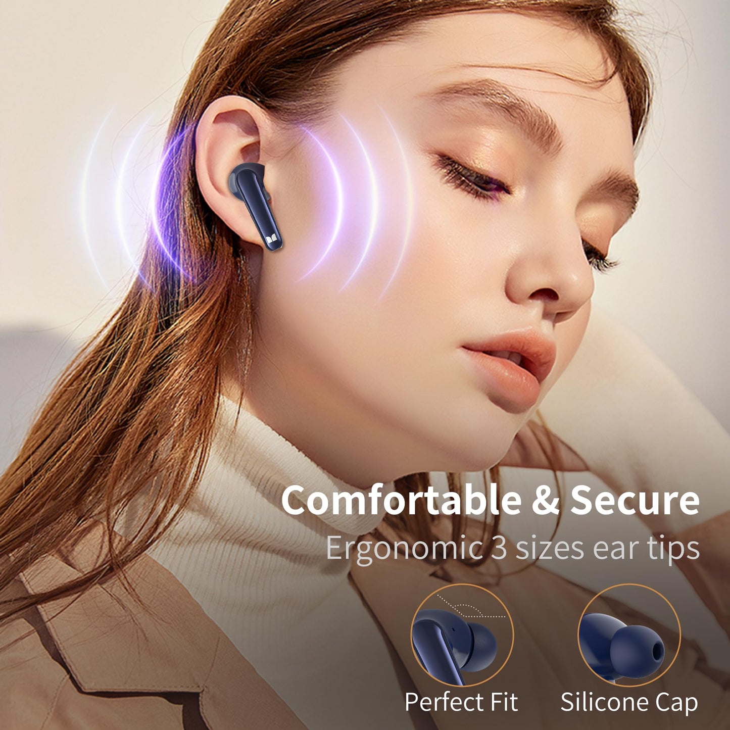 Monster N-Lite 203 AirLinks Wireless Earbuds, Bluetooth 5.3 Headphones HiFi Stereo, Crystal Clear Call, 30H Playback, Type-C Charging, IPX6 Waterproof Wireless in-Ear Earbuds, Blue