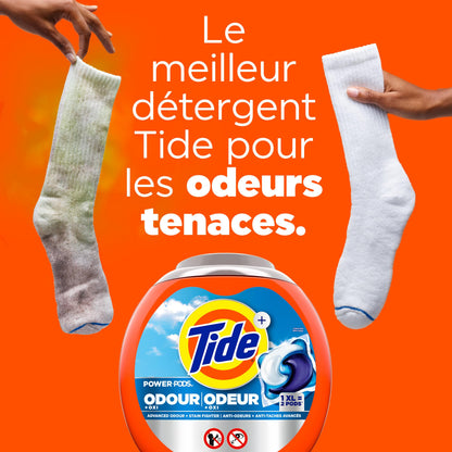 Tide Odour + Oxi Laundry Detergent Pacs, Original Scent, Advanced Odour + Stain Fighter, laudry soap washing detergent pacs, 25 Count