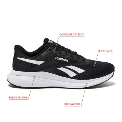Reebok Energen Run 4 Running Shoes for Men, Lightweight Athletic Mens Sneakers Size 6.5 to 14, White or Black, Black/White, 14