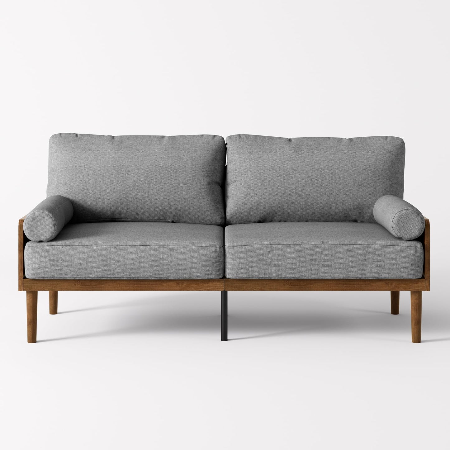 Zinus 68 Inch Sofa - Denzel Bamboo Sofa - Affordable Couch for Living Room, Office, and Play Room, with Sustainable Bamboo and Durable Steel, Easy Assembly, Dark Grey