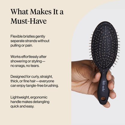 Kitsch Wet Dry Brush Detangler, Hair Brush for Women - Flexi Black