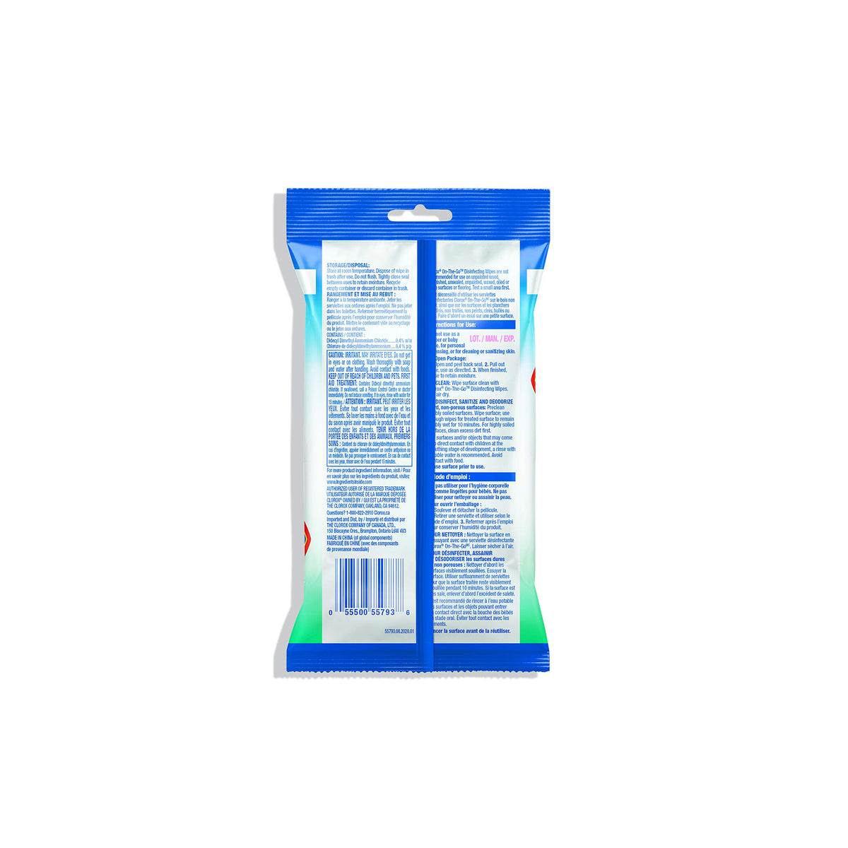 Clorox On-The-Go Disinfecting Wipes, Fresh Meadow, 15 Count, Multi-Pack of 12 Sachets