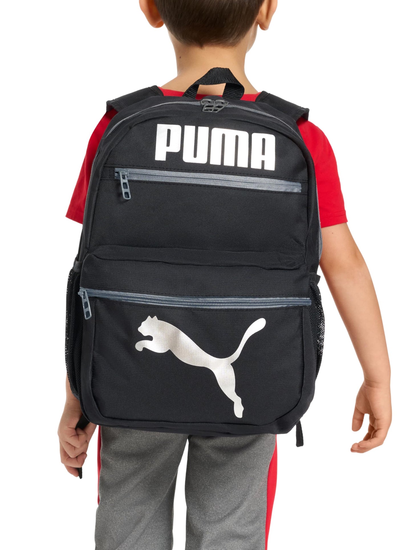 PUMA Kids' Meridian Backpack, Black/Red, One Size