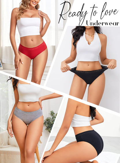 READY TO LOVE Cotton Underwear Womens Panties Ladies Bikini Clothing 6 Pack
