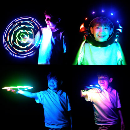 TOSY Flying Ring - 36 RGB Multicolor LEDs, Super Bright, Lost Mode, Auto Light Up, Easter Basket Stuffers Gift for Kid/Teen/Boy/Girl, Safe, Waterproof, Pool/Beach/Camping Toy