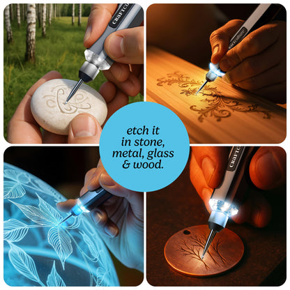 EtchMate Engraving Pen for Metal, Wood, Glass, Plastic & All Materials - Engraver Pen Tool - Teen Boy Gifts - Unique Gifts for Women, Teenage Girl - Cool Christmas Gift Ideas - Craft Kits for Adults