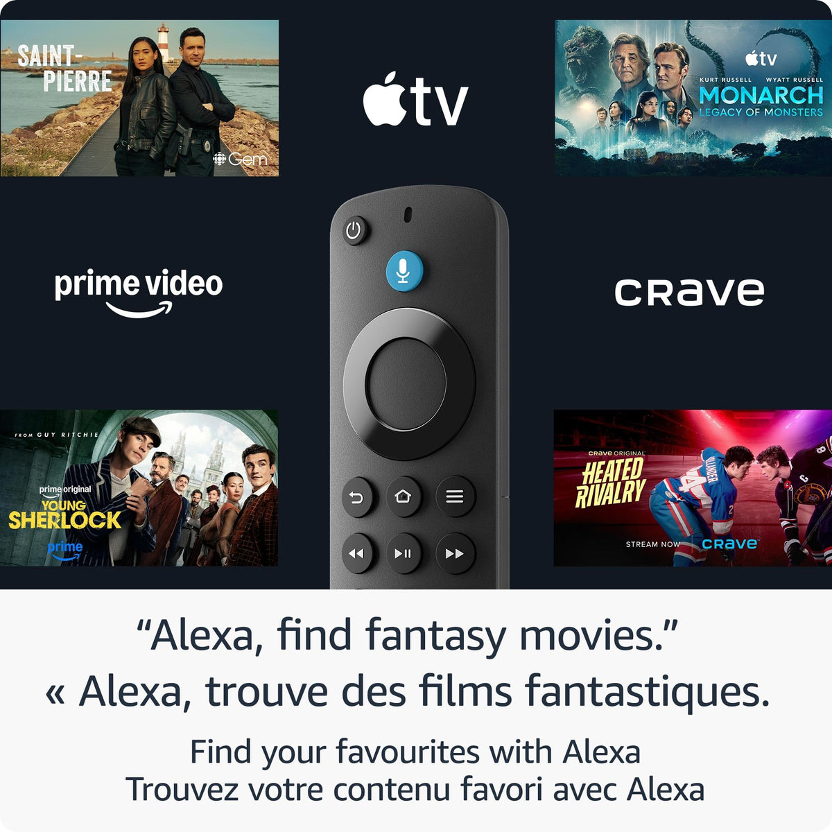 Amazon Fire TV Alexa Voice Remote (newest model) with TV controls, requires compatible Fire TV device