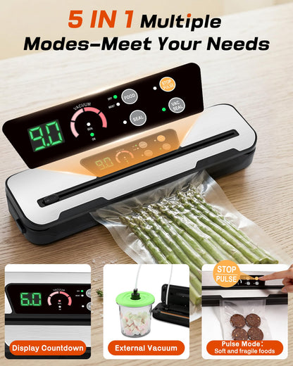 Vacuum Sealer Machine, NEXT-SHINE 80kPa Powerfu Food Sealer with Digital