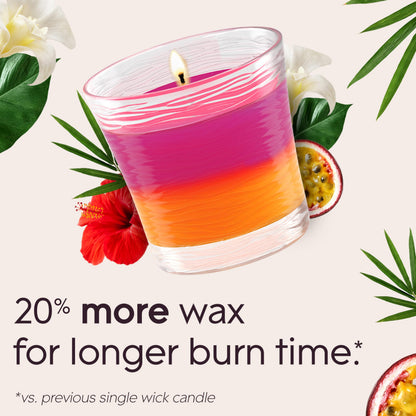 Glade Scented Candle, 2-in-1 Vanilla Passionfruit and Hawaiian Breeze, 1-Wick Candle, Air Freshener Infused with Essential Oils for Home Fragrance, 1 Count