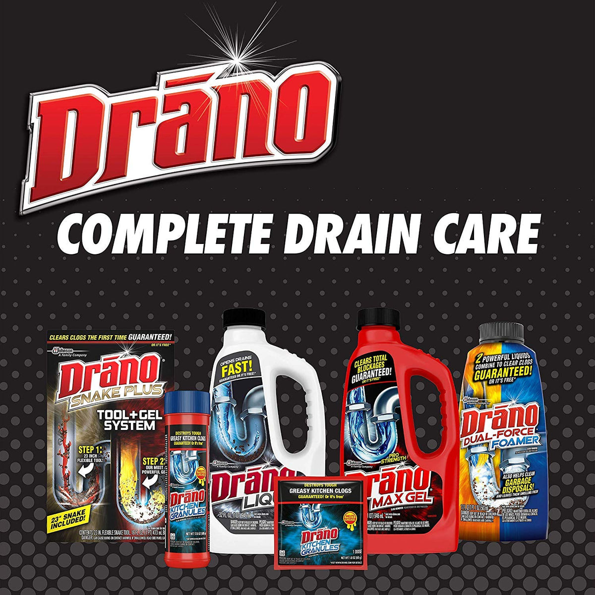 Drano Kitchen Granules Grease Clog Remover Drain Cleaner Crystals, 500g