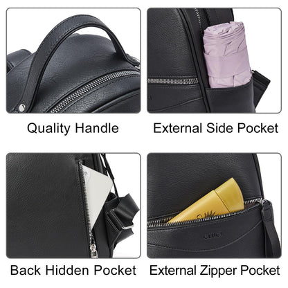 CLUCI Backpack Purse for Women Fashion Leather Small Backpacks Mini Ladies Shoulder Backpack Convertible Handbags
