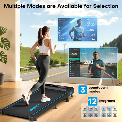 FOUSAE Walking Pad Treadmill with 9% Incline, 4-in-1 6.2MPH Treadmill for Home with Full Screen LED Display, 2.5HP Brushless Motor, 330 LB Weight Capacity, 12 HIIT Programs, Magnetic Remote Control