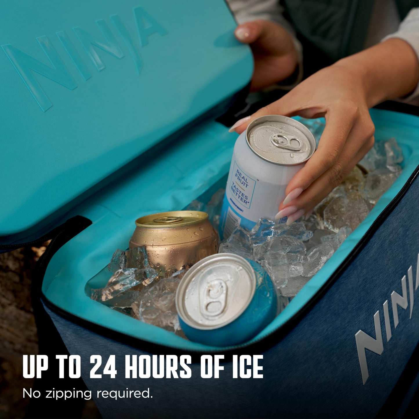 Ninja FrostVault™ Go 36-Can Backpack Cooler, Dry Storage, Lakeshore Blue
