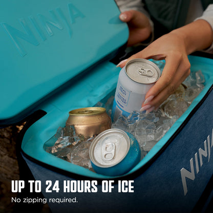 Ninja FrostVault™ Go 36-Can Backpack Cooler, Dry Storage, Lakeshore Blue