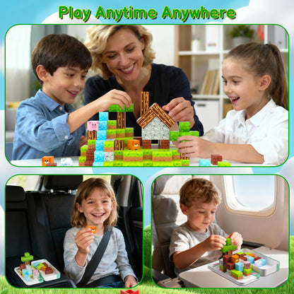 Magnetic Blocks Magnetic Building Blocks Cubes - 35PCS Tin Box Magnet Toys Travel Set STEM Educational for Kids Ages 4-8, 6-8, 8-12 Year Old Boys and Girls Birthday Christmas
