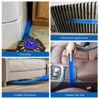 Sealegend 1 Piece Dryer Vent Cleaning Kit, Dryer Vent Cleaner Dryer Lint Vacuum Attachment with Stretch Connector Compatible with All Vacuum Cleaner Vacuum Hose Lint Remover, Blue 31.5 Inch