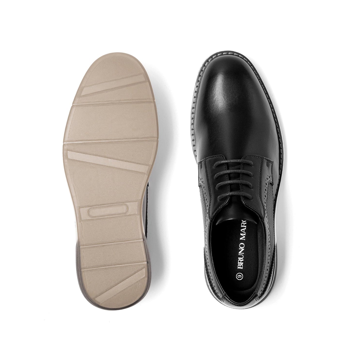 Bruno Marc Men's Casual Dress Sneaker Shoes Wide Business Formal Derby Plain Toe Oxfords Crossflex GentEdge,Size 10.5W,Black,SBOX223MWIDE