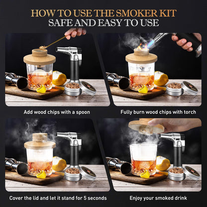 Fathers Day Gift Ideas for Husband, Gifts for Men Whisky Smoker Kit for Bourbon, Anniversary Birthday Gift for Dad Him Husband Grandpa, 6 Flavors Wood Chips for Old Fashioned Smoker Kit (No Butane)
