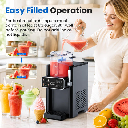 SiroSage Slushie Machine for Home, No Ice Needed Ice Cream Maker, Black