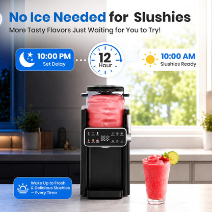 SiroSage Slushie Machine for Home, No Ice Needed Ice Cream Maker, Black