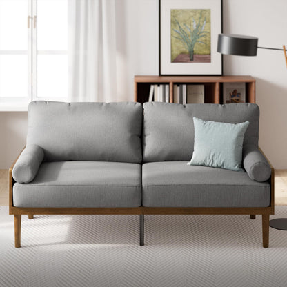 Zinus 68 Inch Sofa - Denzel Bamboo Sofa - Affordable Couch for Living Room, Office, and Play Room, with Sustainable Bamboo and Durable Steel, Easy Assembly, Dark Grey