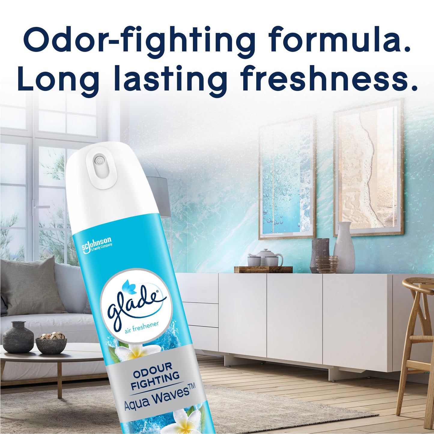 Glade Aqua Waves Room Spray Air Freshener, Ocean Scent, 226g