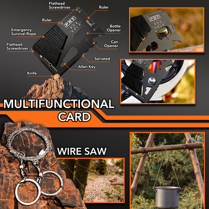 Dusor 19 in 1 Survival Kit Gifts for Men, Father' s Day Gifts from Daughter Son, Hunting Fishing Gift for Dad Husband, Fishing Gear and Equipment, Camping Essentials, Gift for Men Who Have Everything