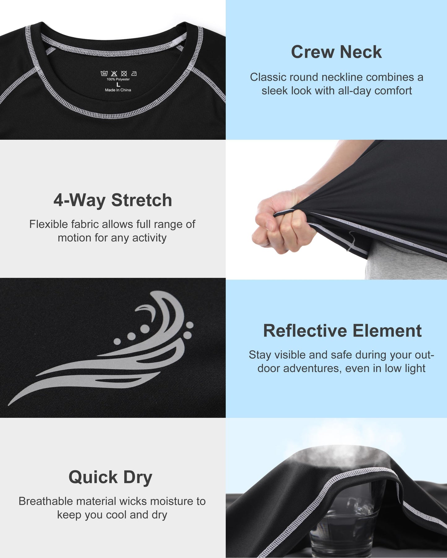 Roadbox Mens UPF 50+ Swim Shirt, Short Sleeve UV Sun Protection Rash Guard, Quick Dry Water T-Shirt Surf Running Workout Tee