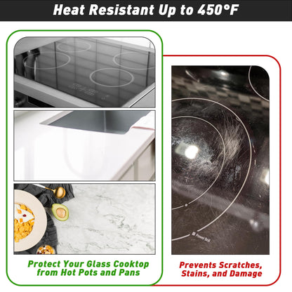 Stove Top Cover for Electric Stove, Silicone Glass Cooktop Protector, 28"x20" Stove Mat, Cooktop Protector, Heat Resistant Range Ceramic Stove Top Covers Mat, Dish Drying Mat XL (Black, 28" x 20")