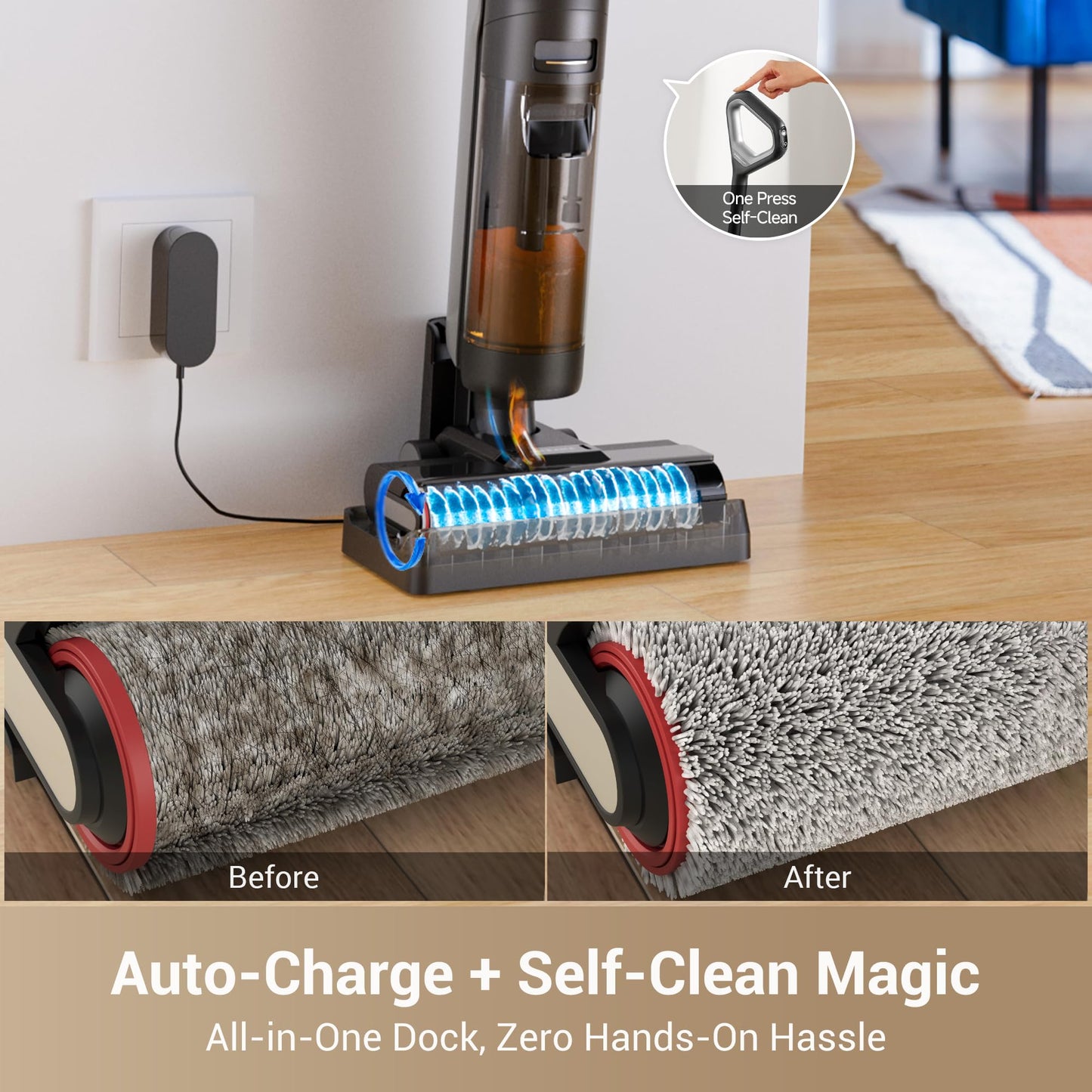 DREAME G10 Cordless Vacuum Mop with Self-Cleaning, Dual Tank Design, All in One Wet Dry Vacuum Cleaner, Up to 30 Mins Runtime, Cordless Floor Washer for Hard Floors