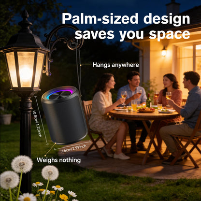 DUDGSIS Portable Bluetooth Speaker Wireless, IPX7 Waterproof Dustproof Mini Speakers, 20W Loud Bass Stereo, 15H Playtime, BT5.3 & TWS, RGB Light, for Outdoor/Shower/Home/Party, Stocking Stuffers