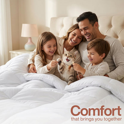 Utopia Bedding Comforters Full Size, All Season Duvet Insert, Down Alternative Box Stitched Bed Comforter with Corner Tabs, Machine Washable (White)