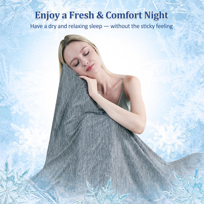 Cooling Blanket Queen Size, Lightweight & Breathable Summer Blanket for Hot Sleepers & Night Sweats, Double-Sided Cooling Design (Q-Max > 0.5), Soft Cooling Blanket for Bed, 79" x 86"