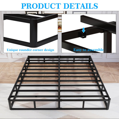 Queen Box Spring, 8 Inch Box Spring for Queen Bed, 2500 lbs Heavy Duty Metal Frame Mattress Foundation with Fabric Cover, Easy Assembly-Noise Free