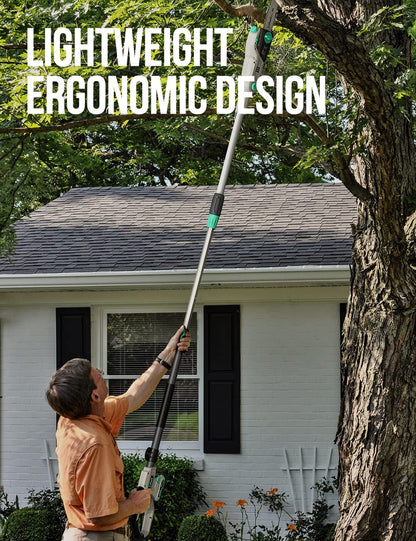 Litheli Cordless Pole Saw 10-Inch, 20V Battery-Powered Pole Saws for Tree Trimming, Tree Trimmer for Branch Cutting, Trimming, Pruning, with 2.0Ah Battery & Charger