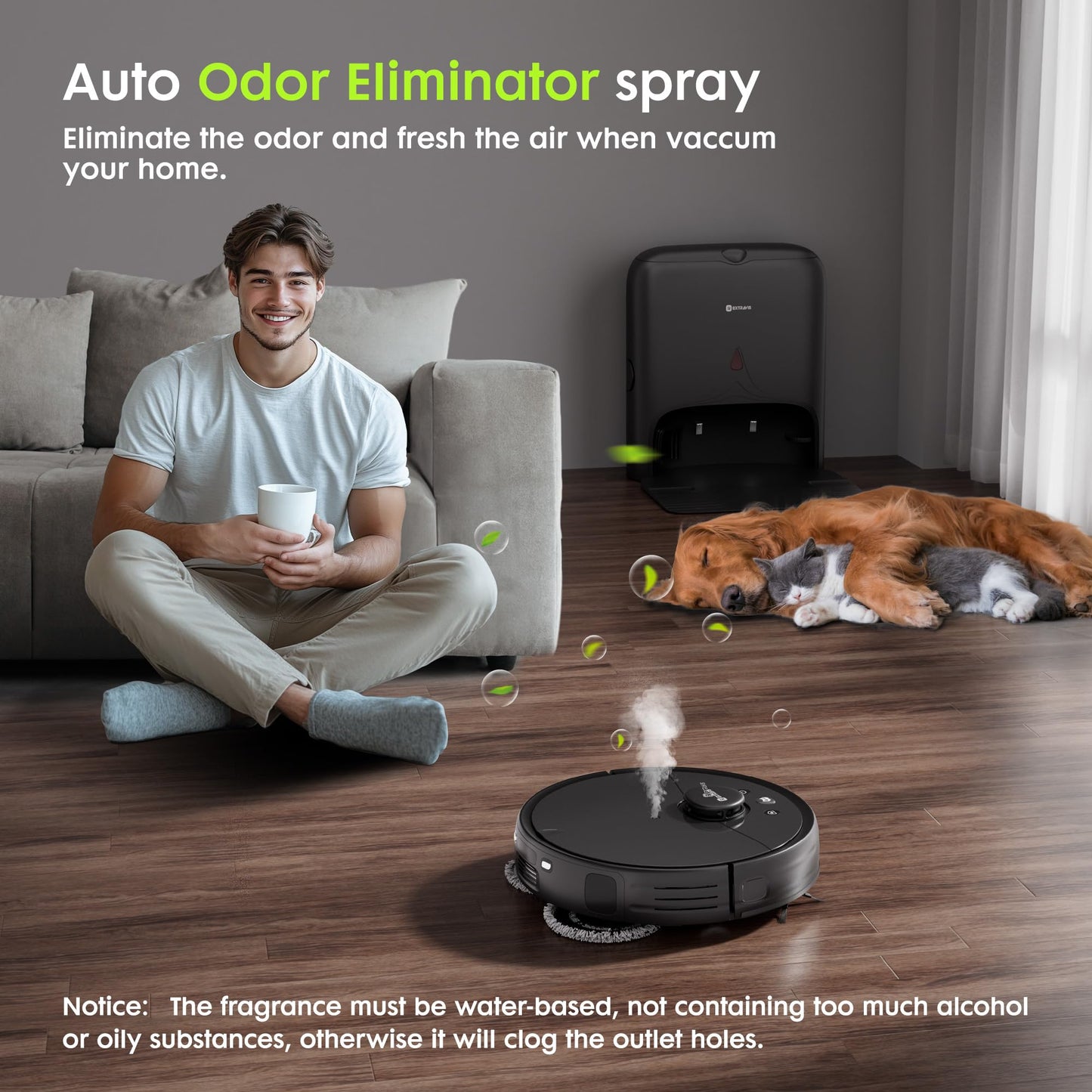 Robot Vacuum and Mop, V5 Pet Hair Tangle Cutter™, 8500Pa, 75-Day Capacity, Laser Navigation, Pet Laser, Ideal for Hair, Hard Floors, Tile, Carpet, Robotic Vacuums Cleaner for App/Alexa Control