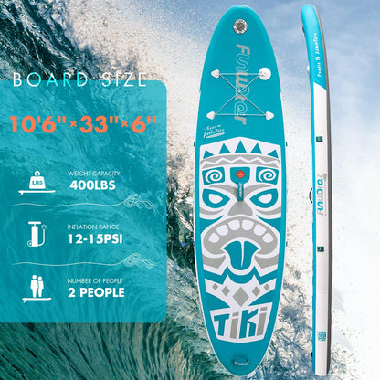 FunWater Stand up Paddle Board Inflatable Paddleboard Ultra-Light Inflatable Paddleboards for All Skill Levels Stand Up Paddle Board Paddleboard with SUP Accessories (Light Blue)