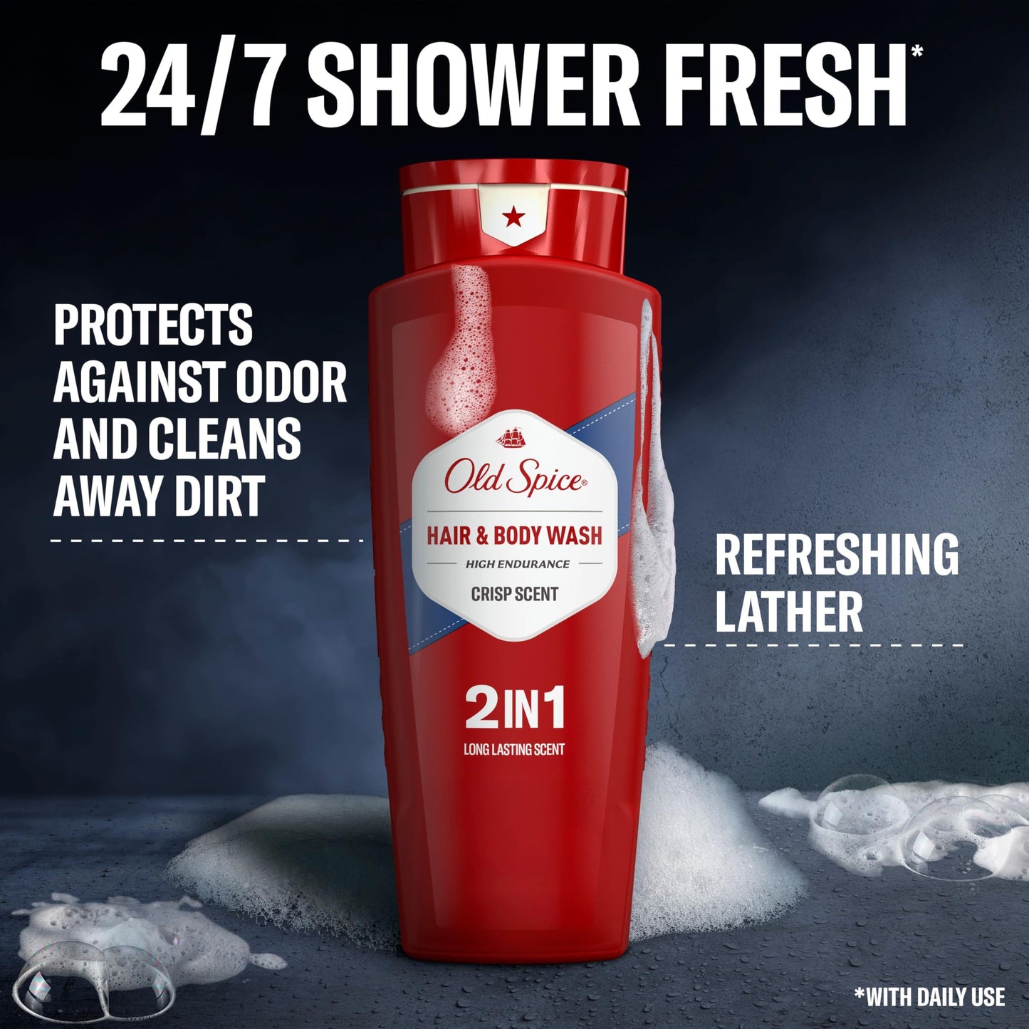 Old Spice High Endurance Body Wash Hair & Body Wash, 2.12 L Total (4 Count of 532 mL Each)